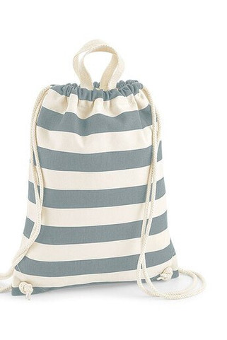 Westford mill WM686 - Nautical Striped Cotton Canvas Gym Bag
