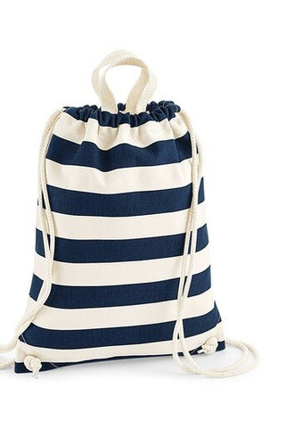 Westford mill WM686 - Nautical Striped Cotton Canvas Gym Bag