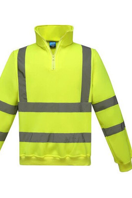 Yoko YKK06 - High visibility zipped collar sweatshirt
