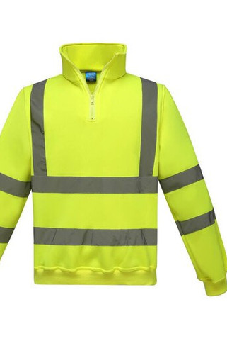 Yoko YKK06 - Φούτερ με φερμουάρ και γιακά υψηλής ορατότητας