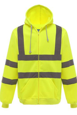 Yoko YKK07 - High Visibility Hoodie mit Reißverschluss