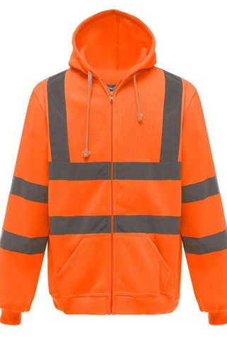 Yoko YKK07 - High visibility zip-up hoodie