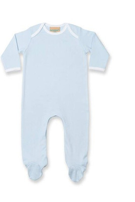 Larkwood LW053 - Cozy Cotton Contrast Baby Sleepsuit