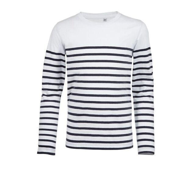 SOL'S 03101 - Børns Langærmet Stribet T-Shirt i Blød Bomuld