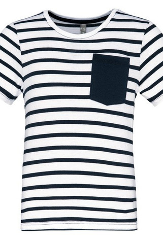 Kariban K379 - Kids striped short sleeve sailor t-shirt with pocket