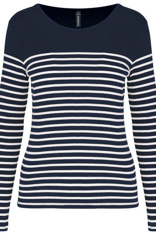 Kariban K386 - Ladies’s striped long sleeve mariniere