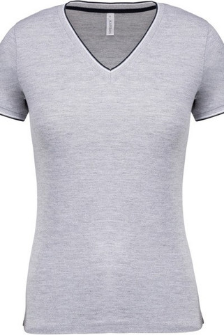 Kariban K394 - Ladies’ piqué knit V-neck T-shirt