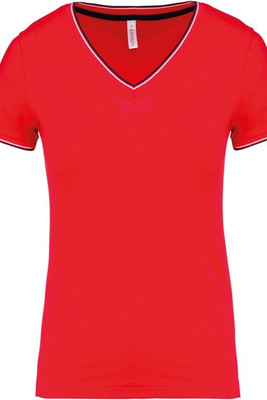 Kariban K394 - T-shirt med V-ringad Pique-stickad dam