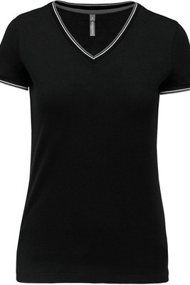 Kariban K394 - Ladies’ piqué knit V-neck T-shirt