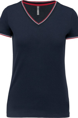 Kariban K394 - T-shirt med V-udskæring i Pique-strik til kvinder