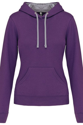 Kariban K465 - Sweat-shirt capuche contrastée femme