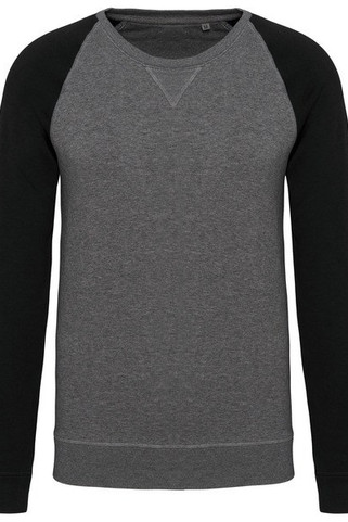 Kariban K491 - Tweekleurige herensweater BIO ronde hals raglanmouwen