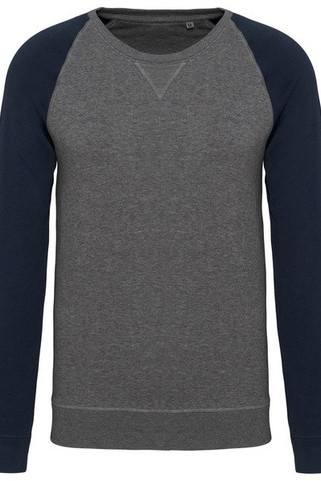 Kariban K491 - Tweekleurige herensweater BIO ronde hals raglanmouwen