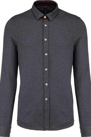 Kariban K507 - Long-sleevedJacquard knit shirt