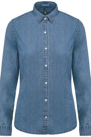 Kariban K509 - Unieke Vintage Stijl Denim Damesblouse