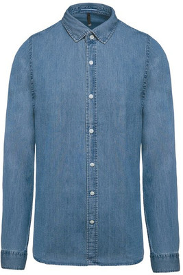 Kariban K512 - Miesten Ajanpatinoitu Denim-Paita