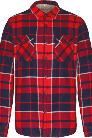 Kariban K579 - Sherpa-lined checked SHIRT JACKET