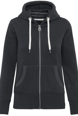 Kariban KV2307 - Vintage damessweater met rits en capuchon