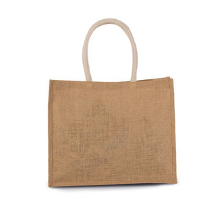 Kimood KI0219 - Strandtasche aus Jute mit Baumwollgriffen