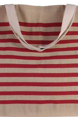 Kimood KI0228 - Eco-Friendly Large Juco Tote with Striped Details