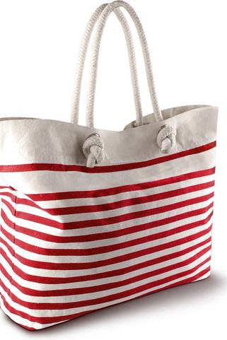 Kimood KI0242 - Sailor-Style Cotton Canvas Beach Tote