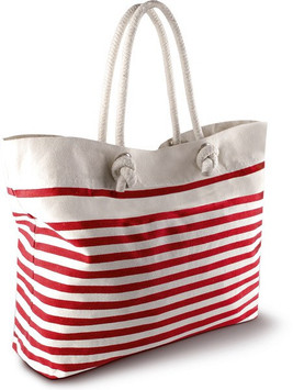 Kimood KI0242 - Sailor-Style Cotton Canvas Beach Tote