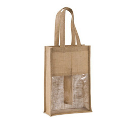 Kimood KI0268 - Elegante Jute Flessentas met Venster
