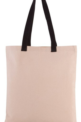 Kimood KI0277 - Flat canvas shopping bag with contrasting handles