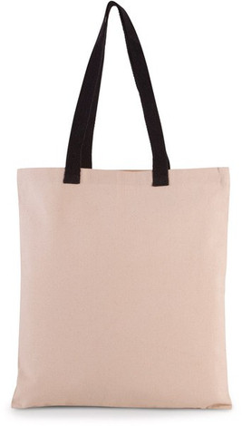 Kimood KI0277 - Platte shopper van canvas met contrasterend hengsel
