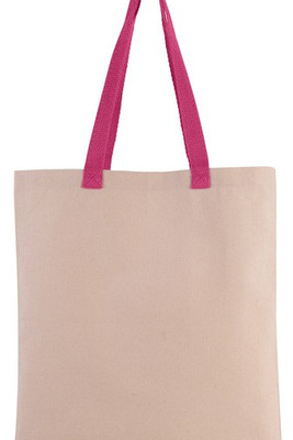 Kimood KI0277 - Flat canvas shopping bag with contrasting handles