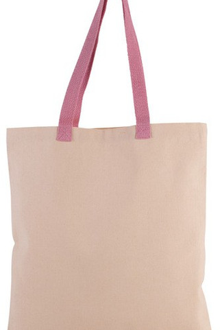 Kimood KI0277 - Flat canvas shopping bag with contrasting handles