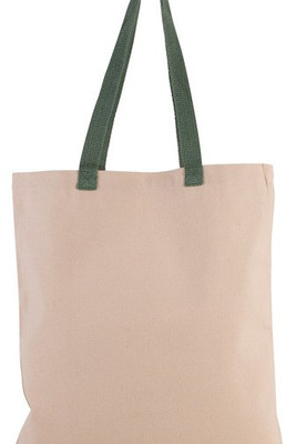 Kimood KI0277 - Flat canvas shopping bag with contrasting handles