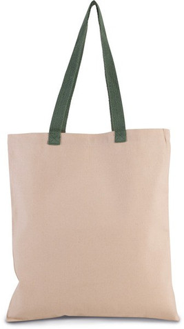 Kimood KI0277 - Platte shopper van canvas met contrasterend hengsel