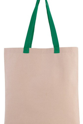 Kimood KI0277 - Flat canvas shopping bag with contrasting handles