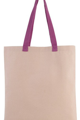 Kimood KI0277 - Flat canvas shopping bag with contrasting handles