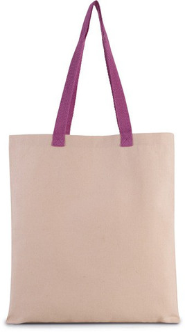 Kimood KI0277 - Platte shopper van canvas met contrasterend hengsel