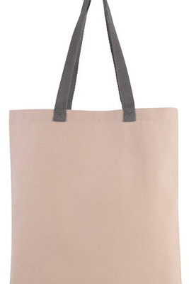 Kimood KI0277 - Flat canvas shopping bag with contrasting handles