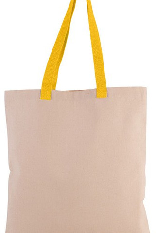 Kimood KI0277 - Sac shopping plat en toile avec poignées contrastées