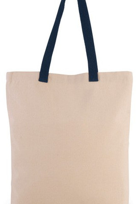 Kimood KI0278 - Gusset shopping bag with contrasting handles
