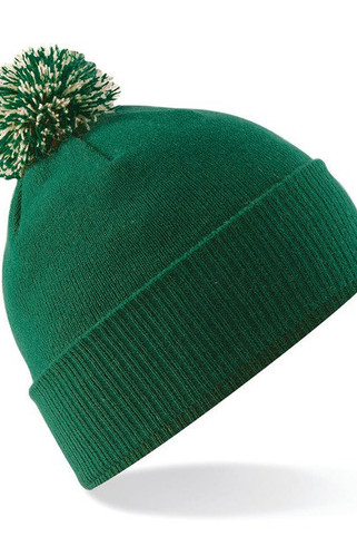 Beechfield B450 - Vinterstjärna Beanie med Pompom och Färgval