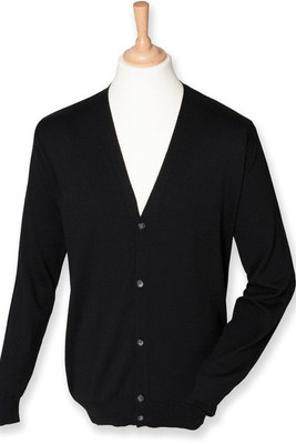 Henbury H722 - Cardigan Élégant Bimatière pour Hommes Henbury