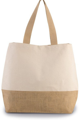 Kimood KI0235 - Cotton canvas & jute shopping bag