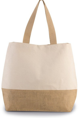 Kimood KI0235 - Sac shopping en toiles de coton & jute