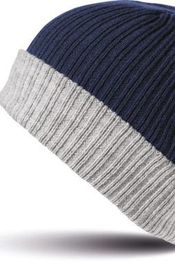 Result RC378X - Stylish Mens Two-Tone Braided Winter Beanie