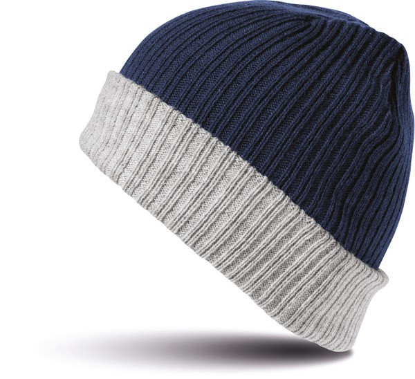 Result RC378X - Stylish Men's Two-Tone Braided Winter Beanie