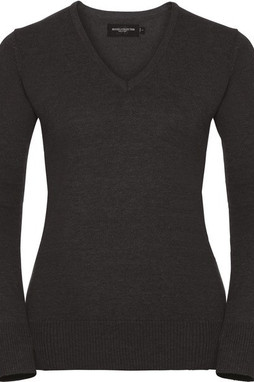 Russell Collection RU710F - Pull Moderne à Col V en Coton Mélangé