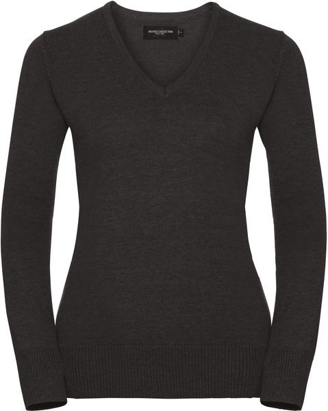 Russell Collection RU710F - Contemporary CottonBlend V-Neck Sweater