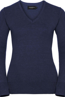 Russell Collection RU710F - Contemporary CottonBlend V-Neck Sweater