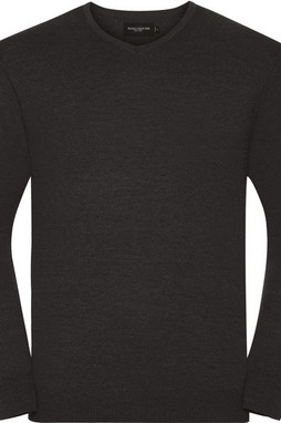 Russell Collection RU710M - Pull Moderne à Col V en Coton Mélangé