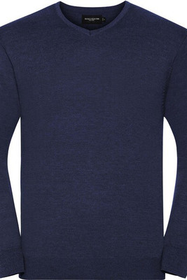 Russell Collection RU710M - Pull Moderne à Col V en Coton Mélangé
